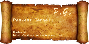 Paskesz Gergely névjegykártya